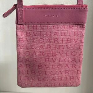Rare Bvlgari Pink Canvas Crossbody Bag – COA Included